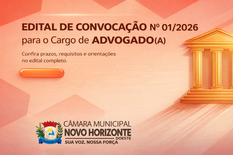 EDITAL DE CONVOCAÇÃO PARA O CARGO DE ADVOGADO